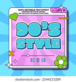 90s Style Text Effect Editable 3d Cartoon Style