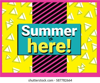 90s summer is here geometric card