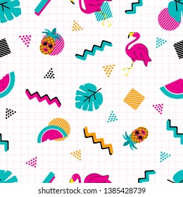 90's SUMMER SEAMLESS PATTERN DESIGN 