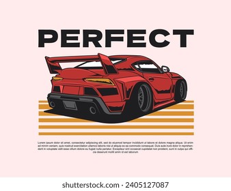 90s super car design illustration vector graphic