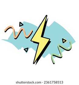 90's Symbol Lightning Bolt Icon Vector