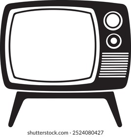 90's Television silhouette vector art on a white background