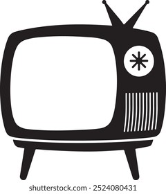 90's Television silhouette vector art on a white background