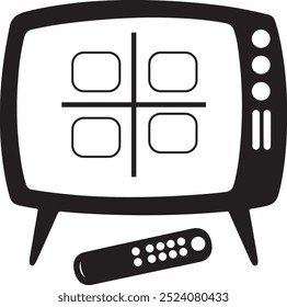 90's Television silhouette vector art on a white background