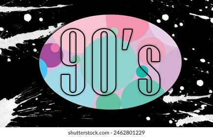 90's text circle background colours