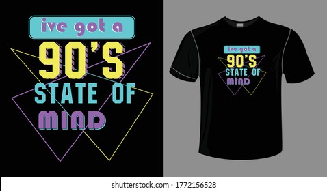 90s Theme T-shirt Design Vector