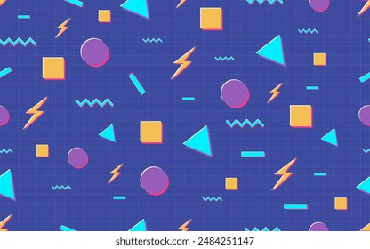 90's trendy graph seamless pattern vintage retro style colorful groovy texture vector background wallpaper ornamental decorative creative trendy paper print wallpaper