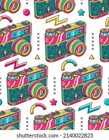 90's Vibe Camera Seamless Pattern