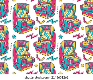 90's Vibe Game Console Seamless Pattern
