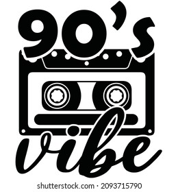 Vibe Vector der 90er Jahre, Partykostüm-Vektorgrafik, Musikkassettenband, EPS-Dateien für Retro-Ästhetik, Kostümparty-Geschenkdesign