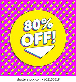 90's Vintage Flyer Discount Sale Off Background Badge Geometric