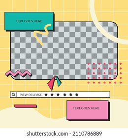 a 90s vintage-themed design template for social media Instagram frame posts to make your posts more interesting