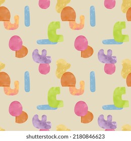 90s Watercolor flat abstract shapes seamless pattern vintage style
suitable for social media ornament, event, pictures editorial