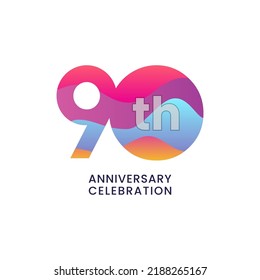 90th Anniversary Celebration design template. vector template illustration