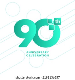 90th anniversary celebration logotype. Anniversary celebration template design, Vector illustrations.