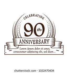 90th anniversary design template. Vector and illustration.