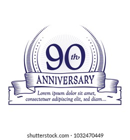 90th anniversary design template. Vector and illustration.