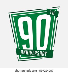 90th anniversary design template. Vector and illustration.