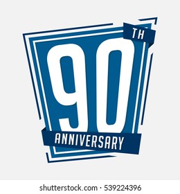 90th anniversary design template. Vector and illustration.
