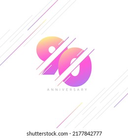 90th Anniversary Logo Design, Number 90 Icon Vector Template.
