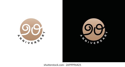 Plantilla de diseño de logotipo del 90 aniversario.