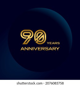 Logo-Vorlage zum 90. Jubiläum. Vektorgrafik