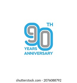 Plantilla de logotipo del 90º aniversario. ilustración vectorial