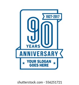 90th Anniversary Logo. Vector And Illustration.