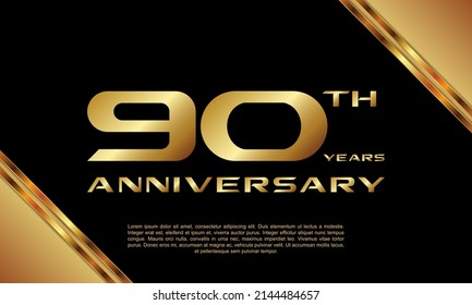90th Anniversary logotype. Anniversary celebration template design for booklet, leaflet, magazine, brochure poster, banner, web, invitation or greeting card. Vector illustrations.