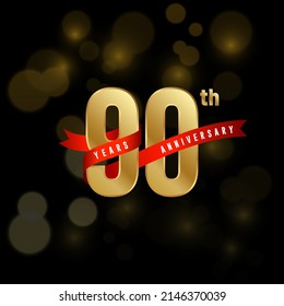 90th Anniversary logotype. Anniversary celebration template design for booklet, leaflet, magazine, brochure poster, banner, web, invitation or greeting card. Vector illustrations.