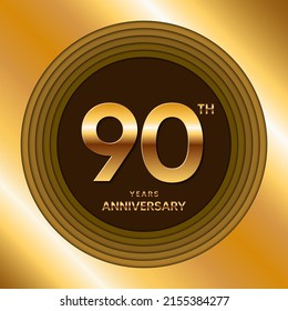 90th Anniversary logotype. Anniversary celebration template design for booklet, leaflet, magazine, brochure poster, banner, web, invitation or greeting card. Vector illustrations.
