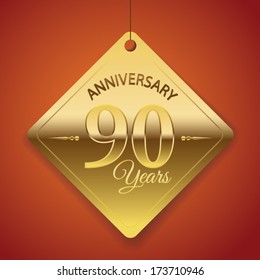 90th Anniversary poster / template/ tag design Vector Background
