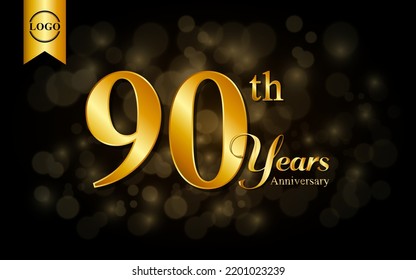 90. Jubiläum Template Design. für Broschüren, Broschüren, Broschüren, Banner, Web, Einladung oder Grußkarte. Vektorgrafiken.