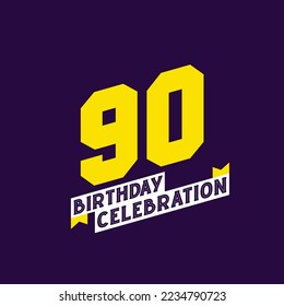 90. Geburtstagsfeier, Vektordesign, 90 Jahre Geburtstag