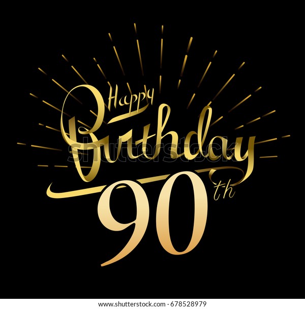 90th Happy Birthday Logo Beautiful Greeting Stock Vector (Royalty Free ...