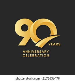 90th year anniversary design template. vector template illustration