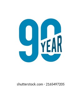 90-jähriges Jubiläum des Vektorlogo-Designs