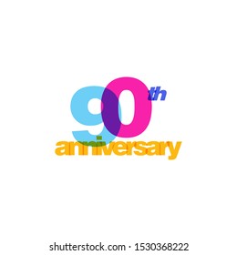 90th Years Anniversary Celebration Icon Vector Logo Design Template