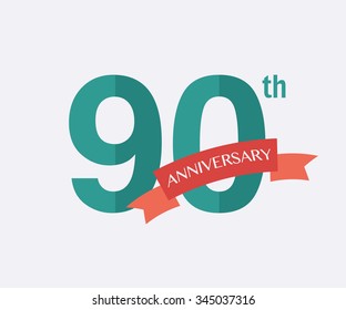 90th years Anniversary Icon. Vector logo for design