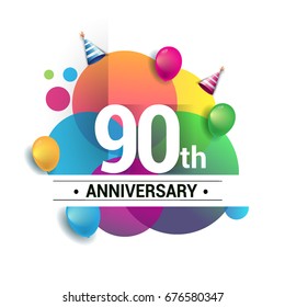 90th Years Anniversary Logo Vector Design Stock Vector (Royalty Free ...