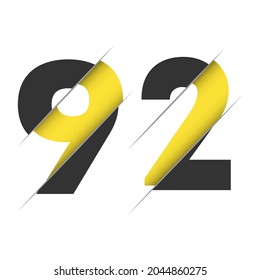 91 9 1 Number Logo Design with a Creative Cut and Black Circle Background. Creative logo design.