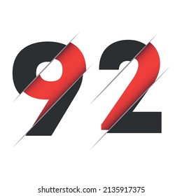 91 9 1 Number Logo Design with a Creative Cut and Black Circle Background. Creative logo design.