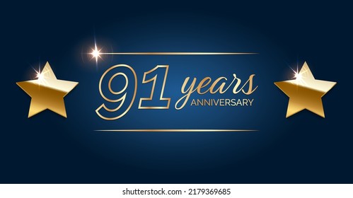 91 anniversary template celebration party. 91 years anniversary hapy birthday first invitation celebration party card event.
