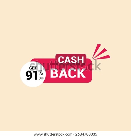 91% cash back offer icon vector a must have for savvy shoppers seeking incredible deals and discounts