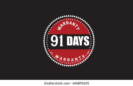 91 days warranty icon vector