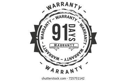 91 days warranty icon vintage rubber stamp guarantee
