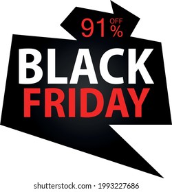 91% Rabatt auf Sonderangebot. Banner für Black Friday mit 91% Rabatt.