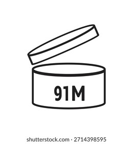 91 M SIGNO Ilustración vectorial, símbolo de embalaje Periodo de caducidad en meses, caducidad
