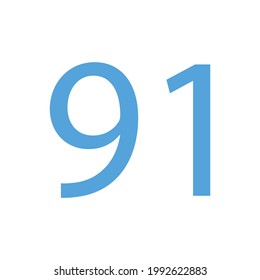 91 NUMBER SIMPLE CLIP ART VECTOR