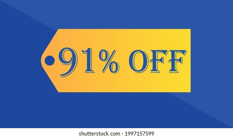 91% off orange and blue discount coupon for special offers on discounts and promotions.